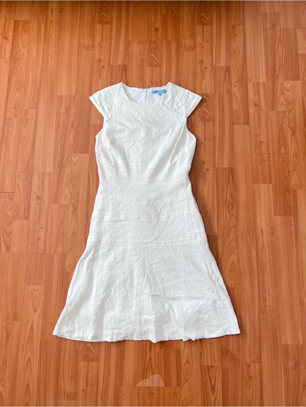 ANTONIO MELANI White Cap-Sleeve Mini Dress